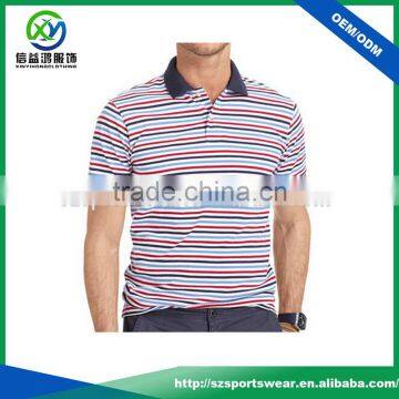 100% polyester pique fabric with sublimated print stripes polo shirts
