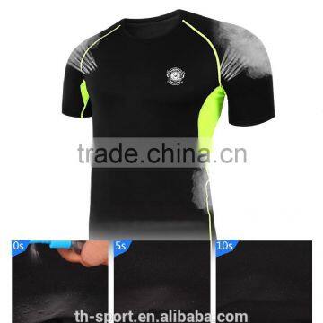 Polyester/spandex mens dri fit sports compression t shirt wholesale
