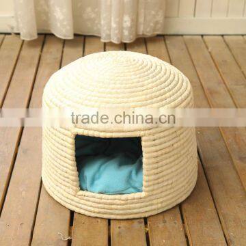 R1906H Straw Products For Pet Lgloo Wicker Cat Bed Pet Carrier Basket House photo-3