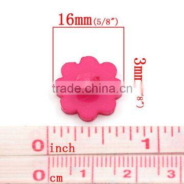 Cheap Wholesale Daisy Flower Fuchsia Acrylic Sewing Shank Buttons photo-3