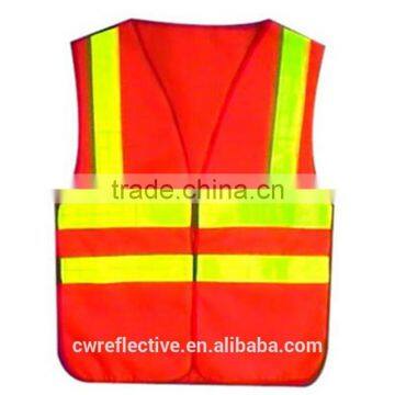 2016 China EN471 Class 2 100% Polyester Tricot Anti-static Reflective Work Vest Clothes photo-3
