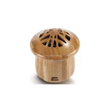 2016 New Creative Bamboo Material Mushroom Shape Bluetooth Speaker WW01