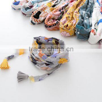 Cute Winter Warm Cotton Children Trangular Tassel Scarf photo-3