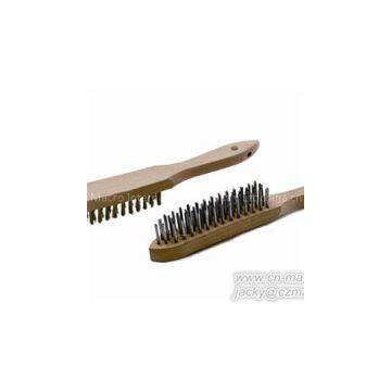 Stainless Steel Bristle Wooden Handle Wire Brush