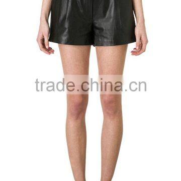 2015 New Black Fashion Sexy Girls High-Waisted Leather Design Elastic Ladies Pencil Skirt