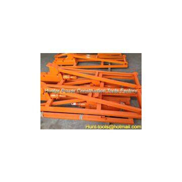 Scissor lift drum stands from behind Cable Drum Lifting Jack