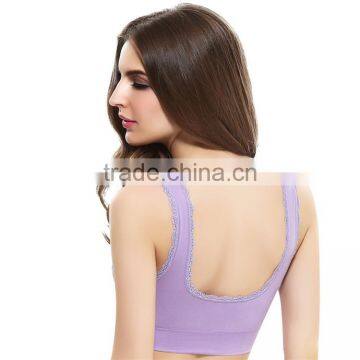 High grade lace push up girls underwear new design sexy sport bra