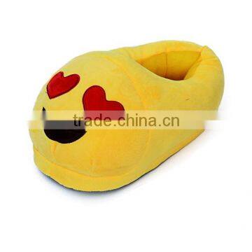 Factory supply custom cute plush emoji slipper for women