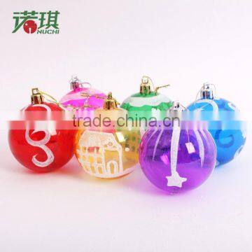 6/bag 6cm blending transparent colored balls Christmas balls Christmas balls Christmas tree decoration ball 60g