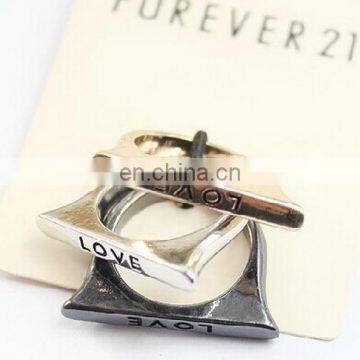 3ps/set Fashion Hot Sale Charming Love Letters Women's Alloy Finger Ring