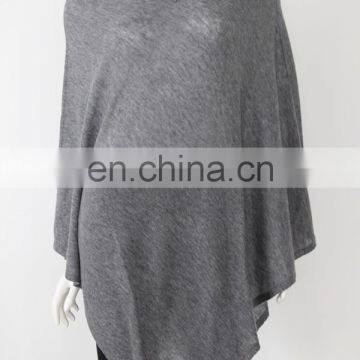 factory wholesale v neck 14gg flat knitted women summer poncho