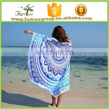 Fashion vintage style cartoon printed custom wholesale large beach towel round