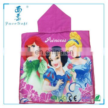 Disney" Audit towel factory high quality 100% cotton luxury bath towel hooded baby towel poncho cartoon printed bath towel