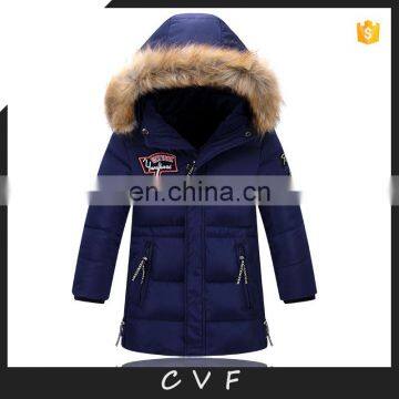 Children winter down jackets with raccoon fur collar kids down coats