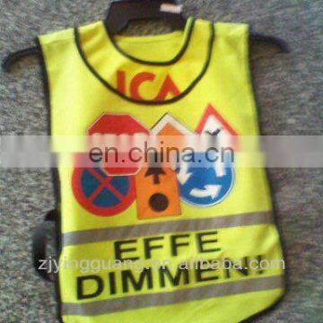 EN1150 cartoon logo High Visibility vest Kids with 100% Polyster