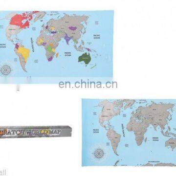 SCRATCH OFF ATLAS World Map Globe Countries Travel Log Poster Journal Accessory SG001