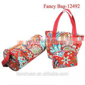 Fashion Colorful Flowers Printing Quilted Ethnic Bag