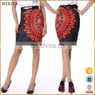 Wholesale Price New Fashion Woman Midi Wrap Skirt Positioning Printing