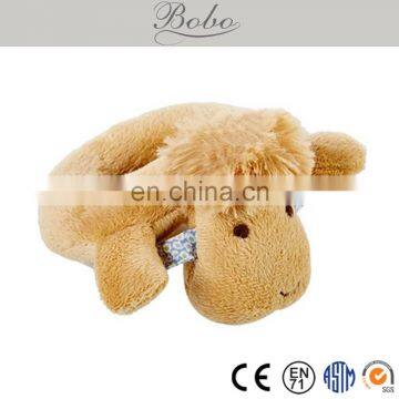 LT121001,10cm camel plush stuffed animal baby wrist rattle with printed ear