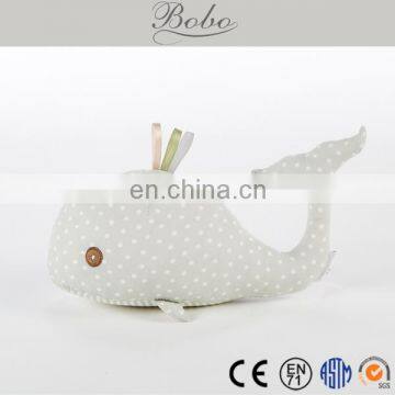 Customized whale shaped stuffed soft baby toy