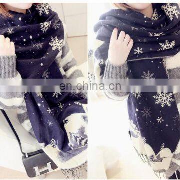 new style woman snowflake tassel autumn winter scarf wholesale