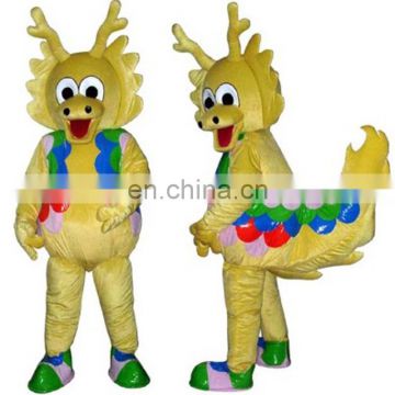 Yellow dragon character costume for adult dragon