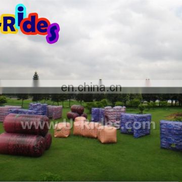 Hot air sealed Colorful Big Inflatable paintball arena for sports games