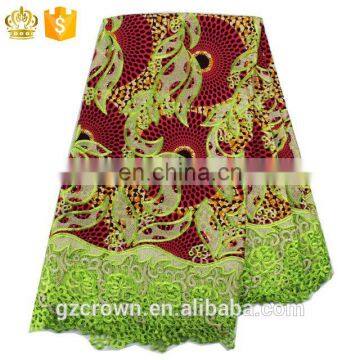 2017High-quality Top Fashion New Designs French Lace Wax Print Fabric African Lace for Make ClothesH170111014 photo-3