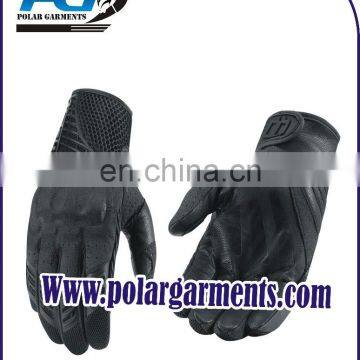 Black Active Leather Short Motorbike Gloves Motorcycle Bike Vented Summer Glove