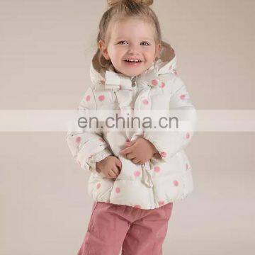 T-GC010 2016 Girls Winter Polka Dot Printed High Fashion Warm Coat photo-3