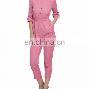 Pink Linen Jumpsuit for women