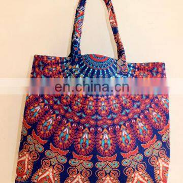 Mandala Bag cotton tapestry hobo handbag Indian Mandala Hand bag Elephant handle mandala tote bag girls shopper bag Handle bag