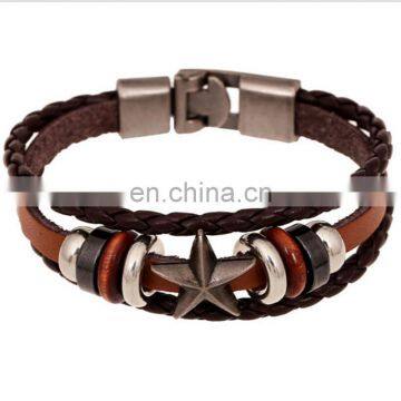 Fashion Alloy buckle Wristband font b Leather braided Bracelets