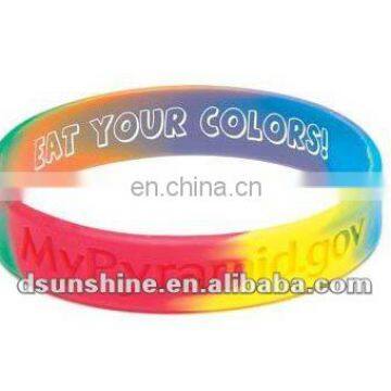 Silicone bracelet with ink