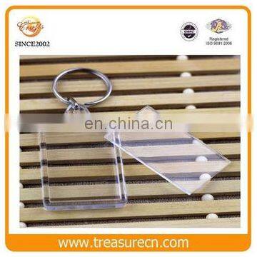 Custom Clear Shaped Blank BSCI Wenzhou Cheap Acrylic Plastic Photo Insert Keychain