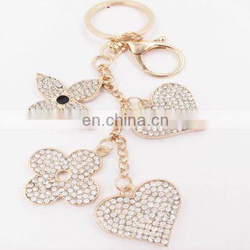Fashion Grateful Bright Promotion Crystal Keychain Male Car Keychain Women Bag Key Chain