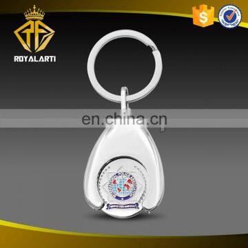 Custom International Security Trolly Coin Keychain with Silver Plating