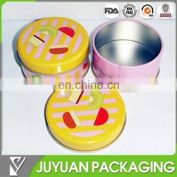 2015 new style small colored tin containers/sweet tin can