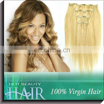 Clip On Hair Pieces 100% 613 24 inch Human Hair Clip Extension