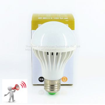 LED Sound+Light Sensor Control E27 5w 7w automatic Smart Sensor White Lampada 220V LED Bulb light