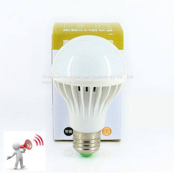 LED Sound+Light Sensor Control E27 5w 7w Automatic Smart Sensor White Lampada 220V LED Bulb Light