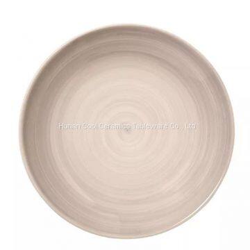 Wholesale high quality dinnerware Japanese porcelain dishes blue rim stripe ceramic steak plate