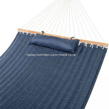 Outdoor Quilted Fabric Hammock With 12ft Wood Hammock photo-5