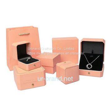 Urbrand High-end Jewellery Packing Box Ring Necklace Boxes Orange Color Pu Leather Jewelry Packing Box