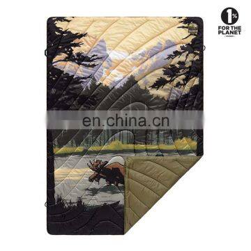 High Quality Printing Design Custom Lightweight Travel Blanket In Pouch Nylon Bag photo-2