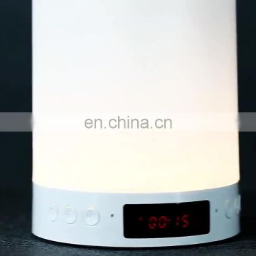 Creative Wake Up Sound Clock FM Radio Bluetooth Speaker LED Night Light Lamp Touch Control