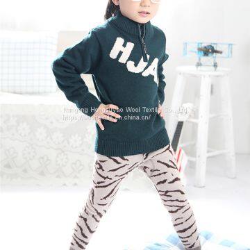 Leopard Print Baby Girls Knitted Pants Toddler Trouser Kids Winter Fall Leggings