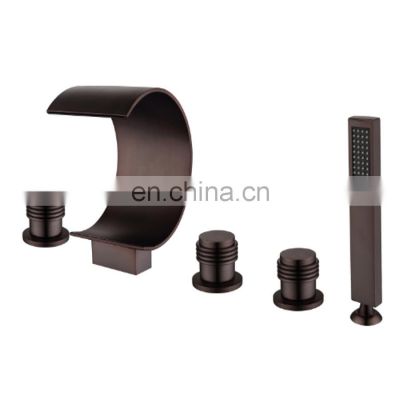 Contemporary 5-Hole Waterfall Mixer Thermostatic Bathtub Tap