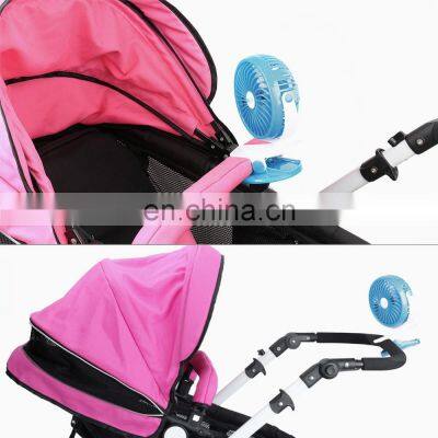 360 Degree Rotation Personal Cooling Fan Powerful Wind for Baby Stroller USB Clip Desk Fan photo-4