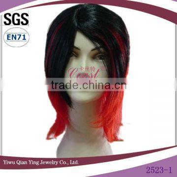 Cheap wholesale short halloween party two tone synthetic wig on sale